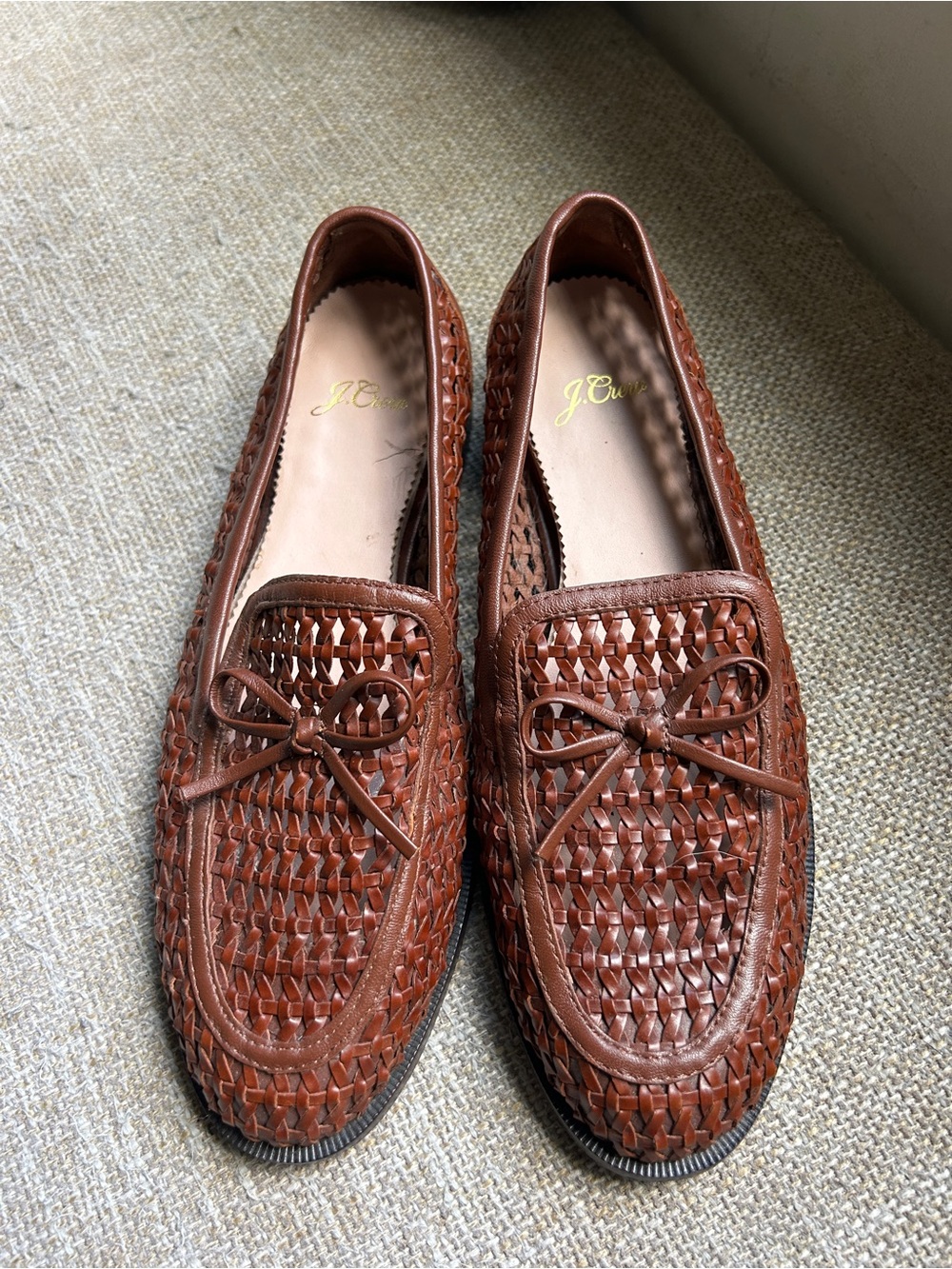 J. Crew Women’s Brown Woven Leather Loafers 8.5